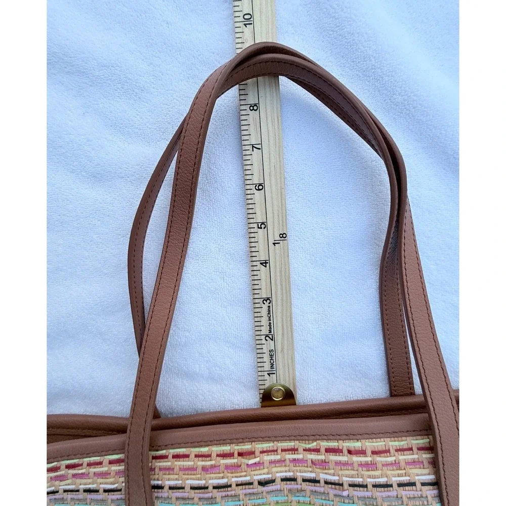 Talbots‎ Women's Straw Tote Saturated Summer Stripes Statement Shoulder Bag